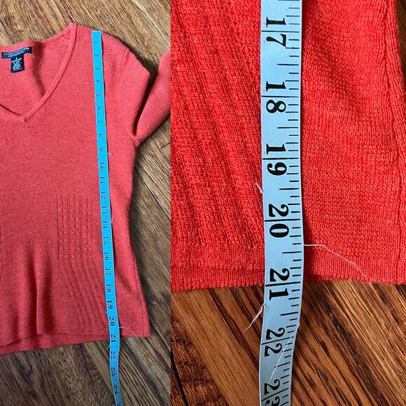 Sarah Spencer Italian Merino Wool Sweater Burnt Orange V-Neck S Made Australia - Picture 13 of 17